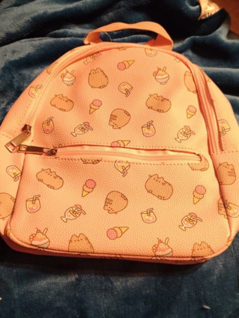 Girls' Pink Cartoon Pattern Kids Backpack - Cute Snacks Design Pusheen